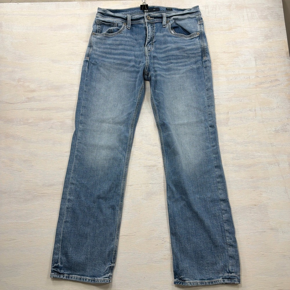 BKE Jeans Jake 34x32 Straight Leg Stretch Medium Wash Denim Mens